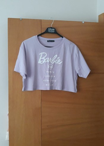 Mor Kısa Kollu Crop Top