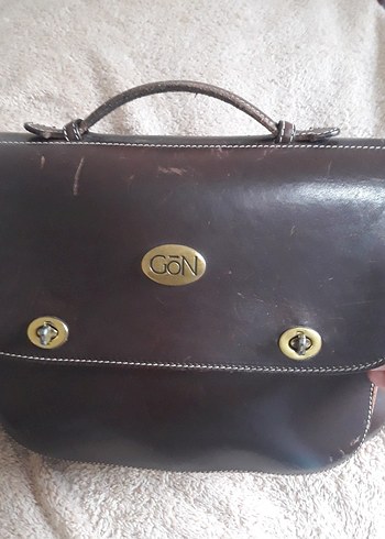 Hakiki deri Kolleksiyonluk Kahverengi Vintage Evrak çantası