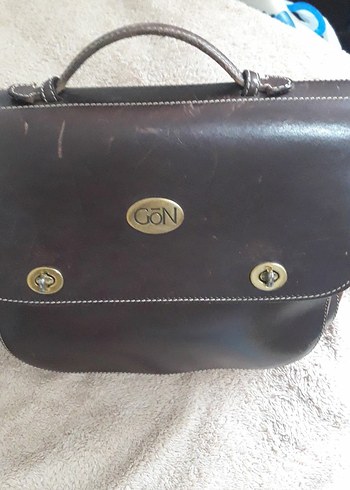 Gön Deri Hakiki deri Kolleksiyonluk Kahverengi Vintage Evrak çantası