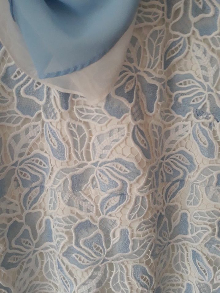 Güpür Mavi hot couture abiye elbise - Görsel 5