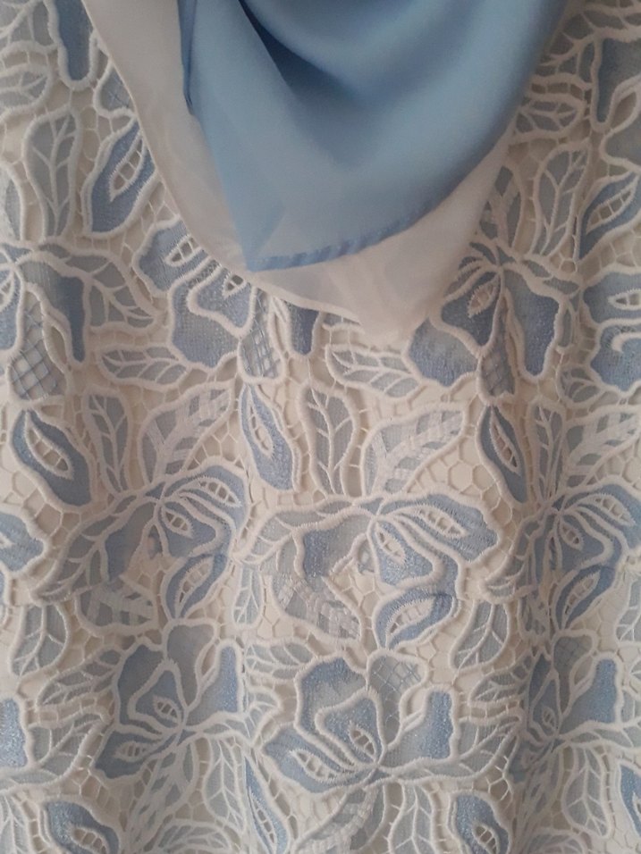 Güpür Mavi hot couture abiye elbise - Görsel 4