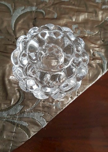 Çiçek Desenli Vintage cam mumluk - Görsel 2