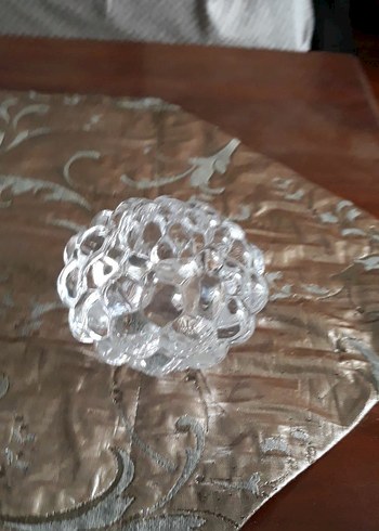 Çiçek Desenli Vintage cam mumluk - Görsel 3