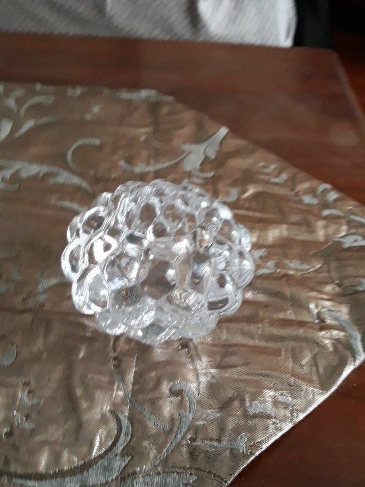 Çiçek Desenli Vintage cam mumluk - Görsel 3