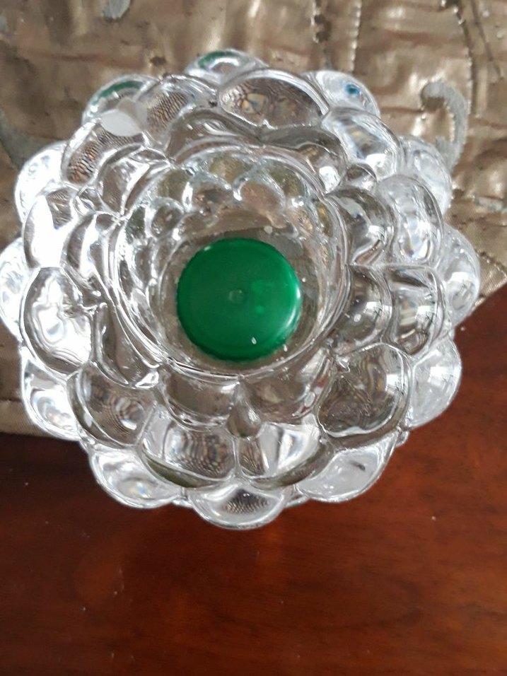 Çiçek Desenli Vintage cam mumluk - Görsel 4