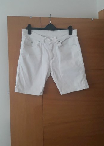 Erkek Beyaz Mini Pamuklu Şort