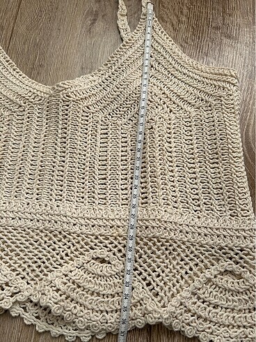 m Beden Crop örme askılı bluz