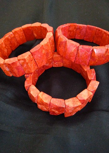 Gerçek mercan bileklik. ( fosil mercan) - Görsel 3