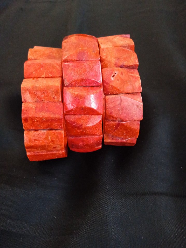 Gerçek mercan bileklik. ( fosil mercan) - Görsel 2