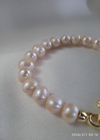 gerçek inci bileklik . çelik kilit - Görsel 2