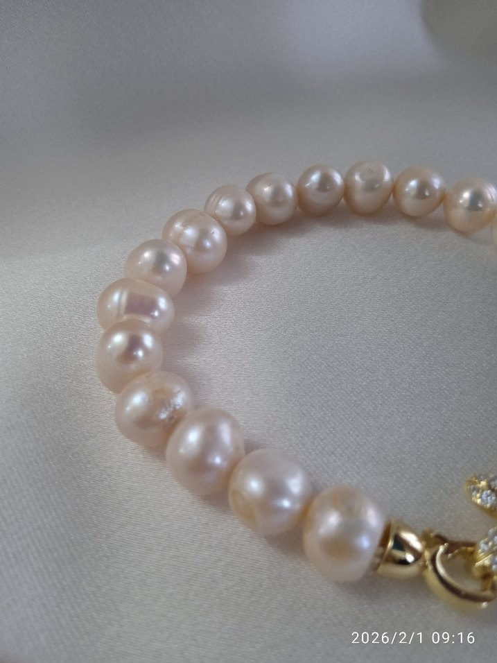 gerçek inci bileklik . çelik kilit - Görsel 2