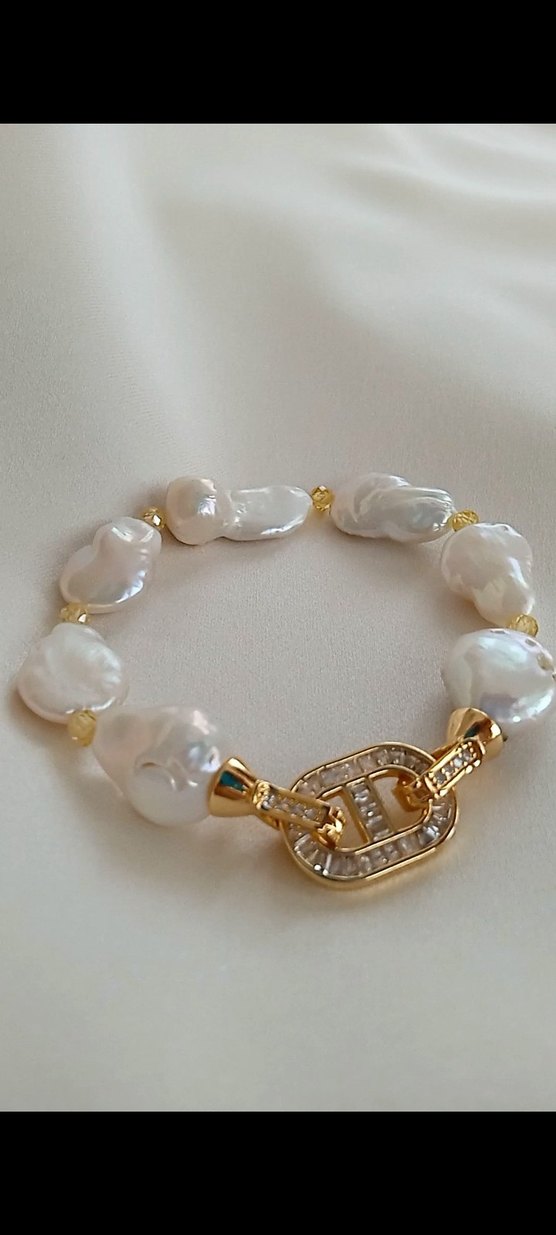 gerçek barok inci bileklik - Görsel 2