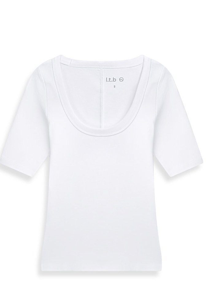 Beyaz geniş yaka bluz kısakol - Görsel 2