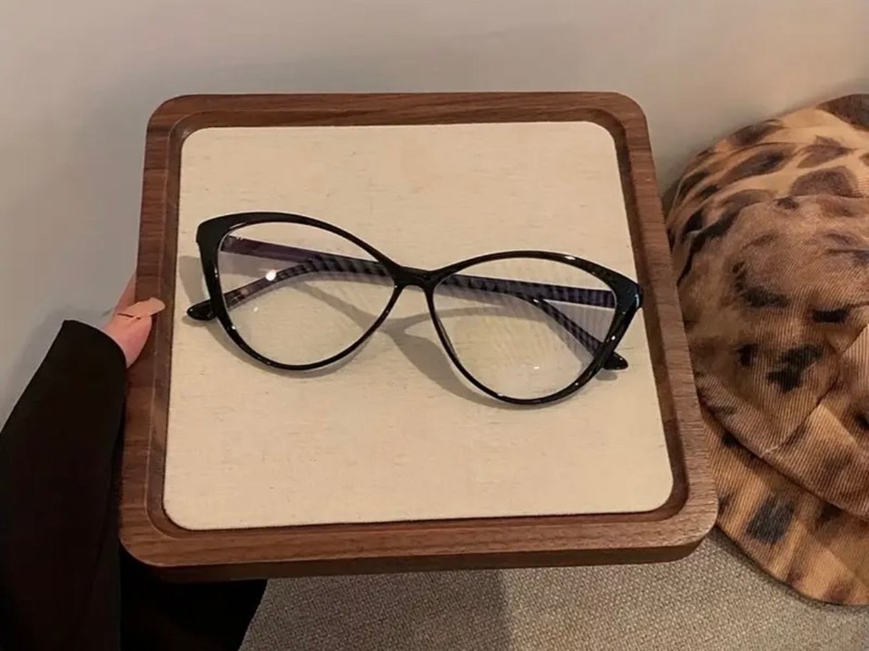 Cat eye siyah gözlük vintage - Görsel 2