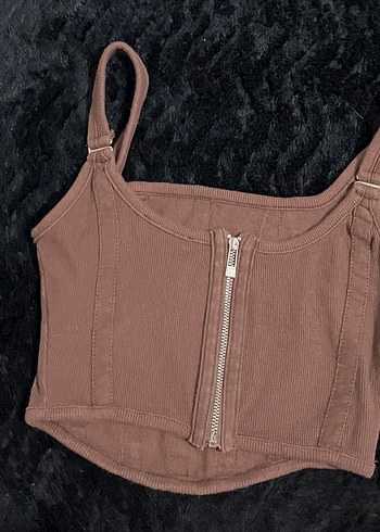 Dilvin Kahverengi crop büstiyer - Görsel 3