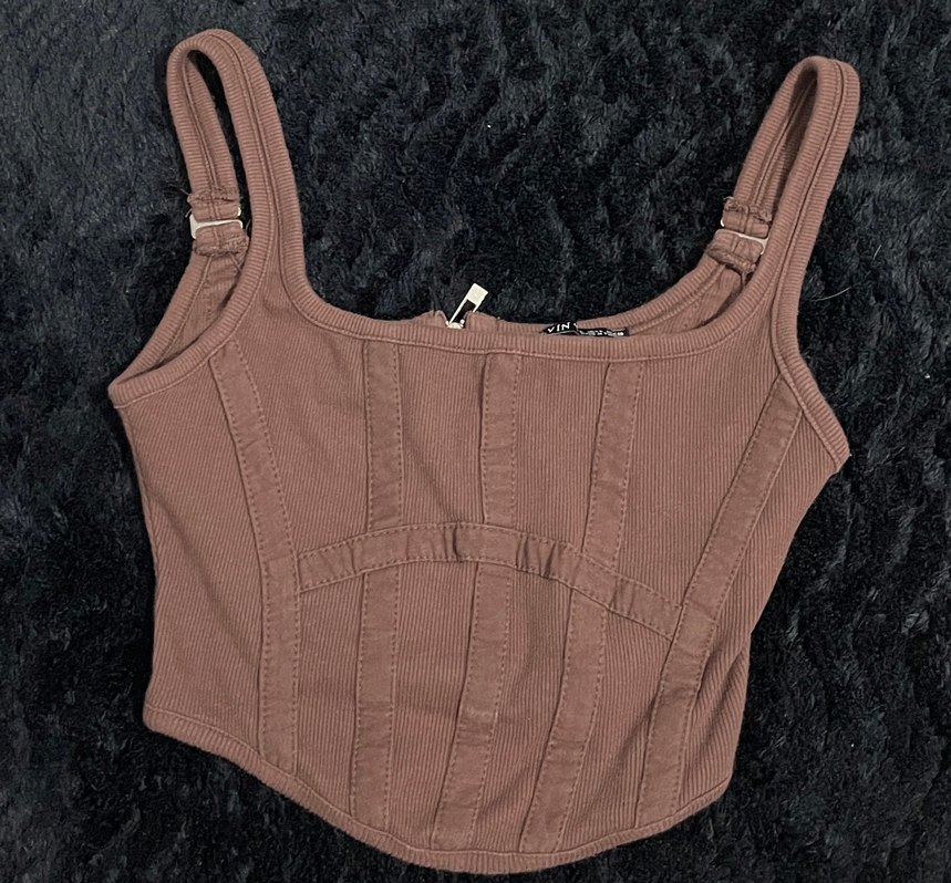 Dilvin Kahverengi crop büstiyer - Görsel 2