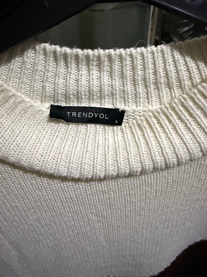 Kadın Kahverengi Uzun Örgü Triko Kazak - Görsel 2