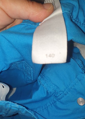 10 Yaş Beden mavi Renk Mavi Düğmeli Erkek Denim Şort
