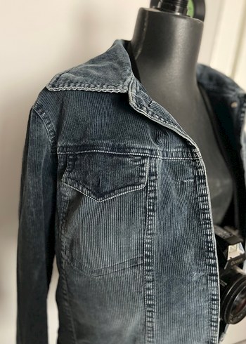 Gri Düğmeli Kadın Denim Ceket - Görsel 4