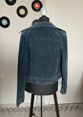 Gri Düğmeli Kadın Denim Ceket - Görsel 3