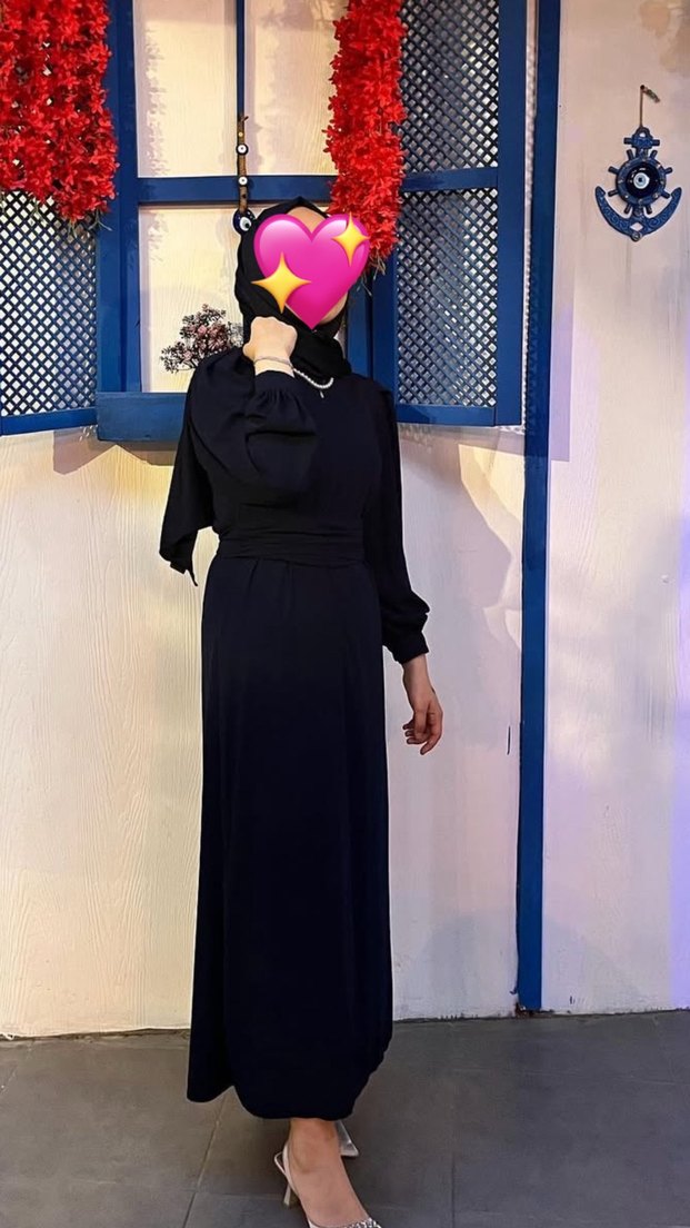 Lacivert elbise birgül bektaş - Görsel 2