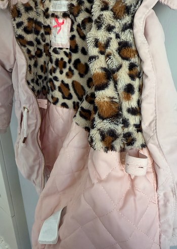 Kürklü Kapüşonlu Pembe Kız Çocuk Mont - Görsel 8