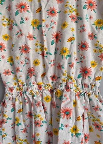 Çiçek Desenli Bohem Kız Elbisesi - Görsel 5