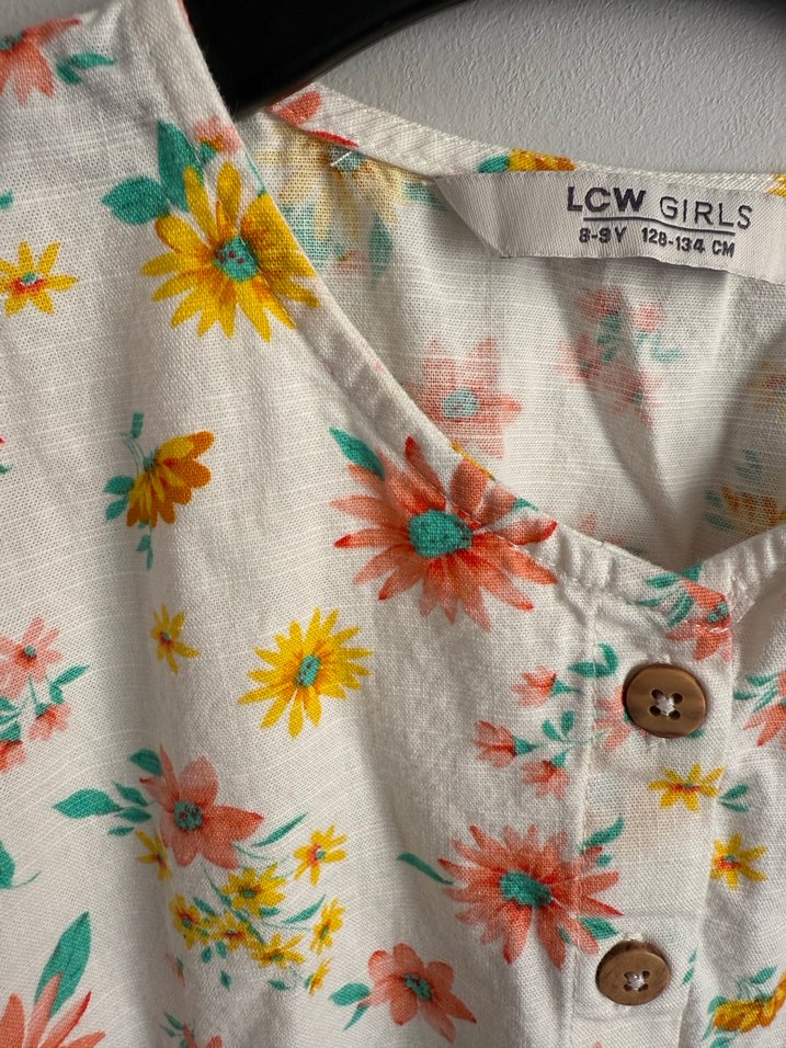 Çiçek Desenli Bohem Kız Elbisesi - Görsel 3