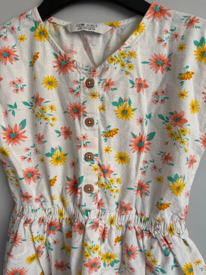 Çiçek Desenli Bohem Kız Elbisesi - Görsel 2