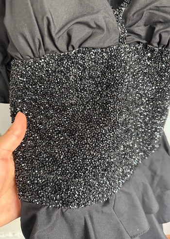 Fırfırlı Siyah Mini Gotik Elbise - Görsel 4