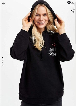 Defacto snoopyli siyah sweatshirt 
