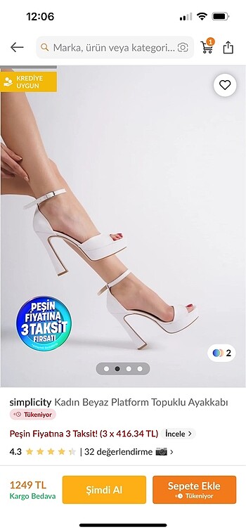 Beyaz Platform Topuklu Gelin Ayakkabısı - Görsel 6