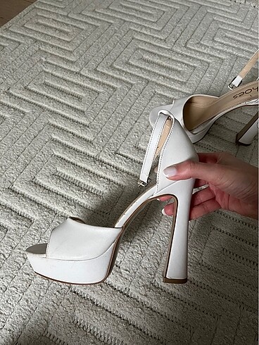 Beyaz Platform Topuklu Gelin Ayakkabısı - Görsel 2