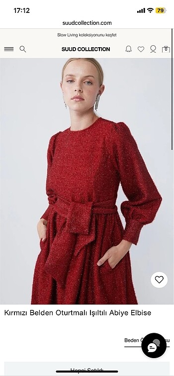 Suud Collection Belden oturtmalı ışıltılı abiye