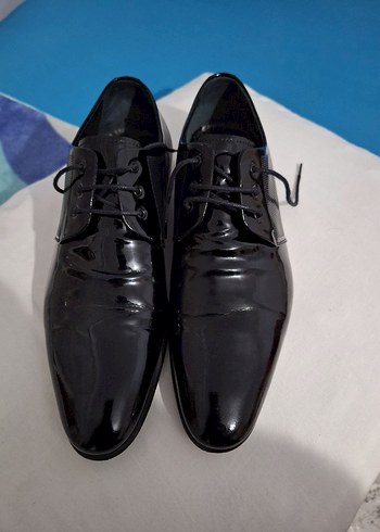 Siyah Parlak hakiki seri Erkek Klasik Ofis Ayakkabısı