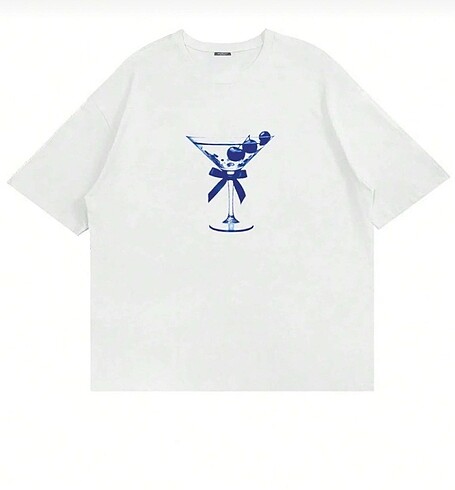 dirty martini baskılı oversize tshirt