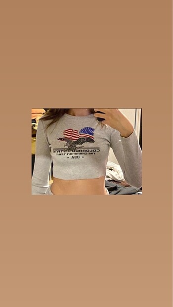 Bershka Uzun kollu crop