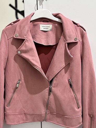 Pembe süet ceket