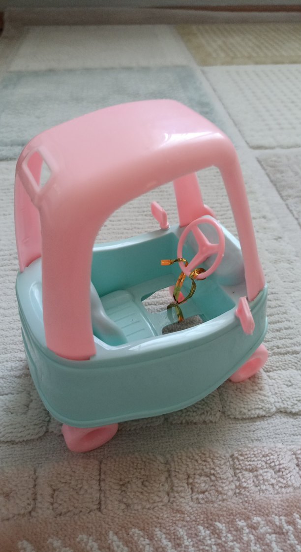 Pastel Pembe-Mavi Oyuncak Araba - Görsel 2