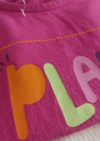 Kız Çocuk Renkli Baskılı Fırfırlı Tişört - Görsel 5