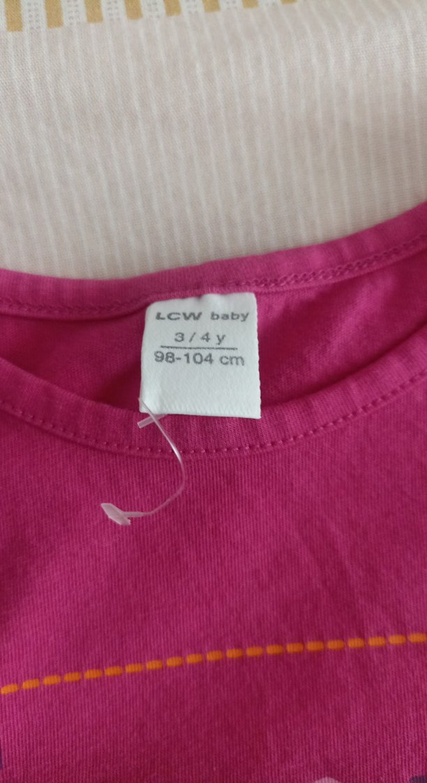 Kız Çocuk Renkli Baskılı Fırfırlı Tişört - Görsel 2