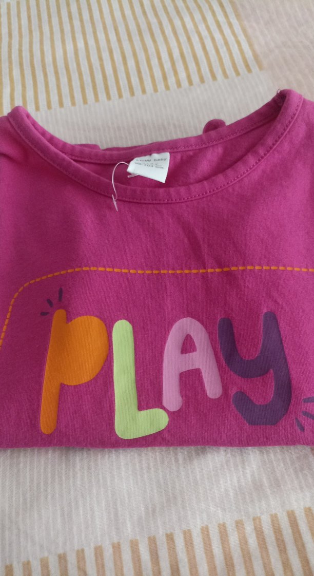 Kız Çocuk Renkli Baskılı Fırfırlı Tişört - Görsel 4