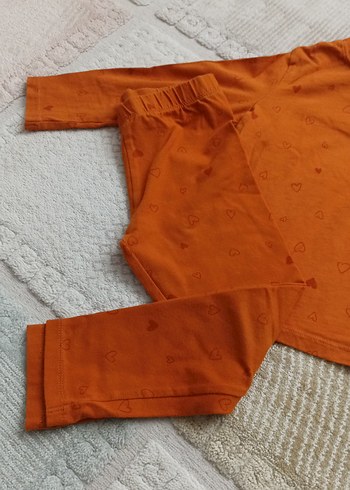 Turuncu Hamile ve Emzirme Pijama Takımı - Görsel 2