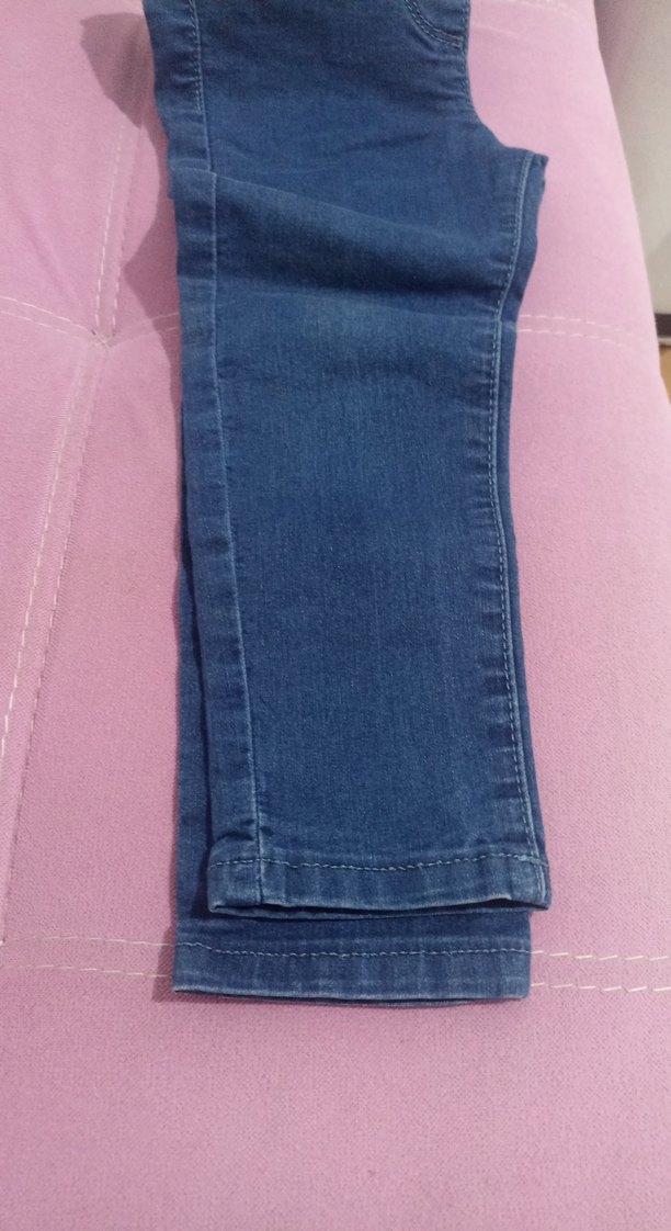 Kız Çocuk Mavi Denim Pantolon - Görsel 5