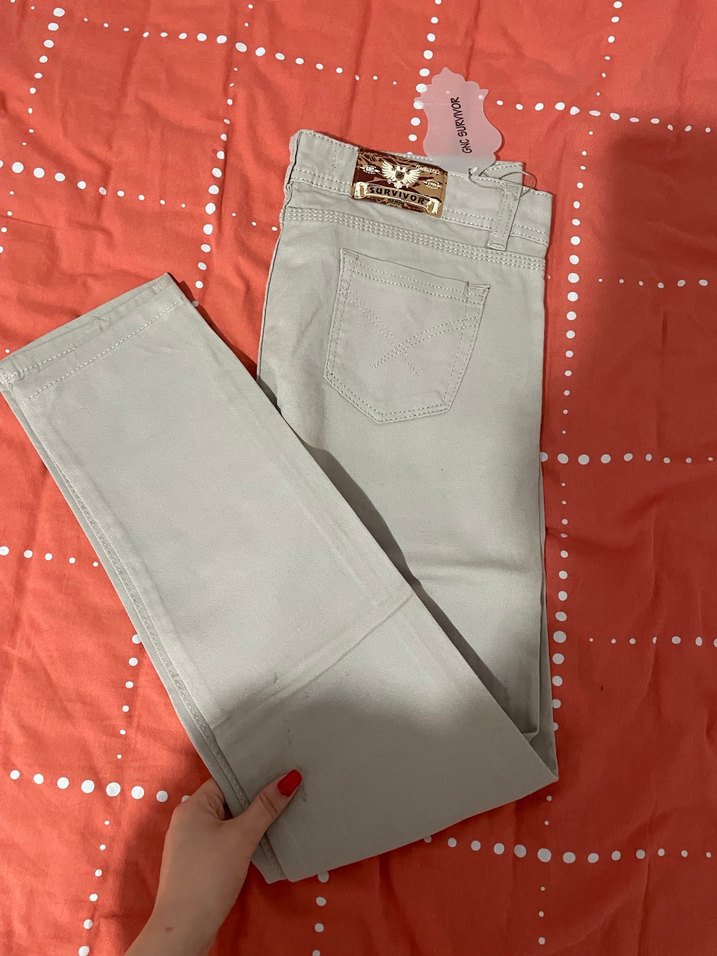 bej rengi kot dar pantolon - Görsel 2