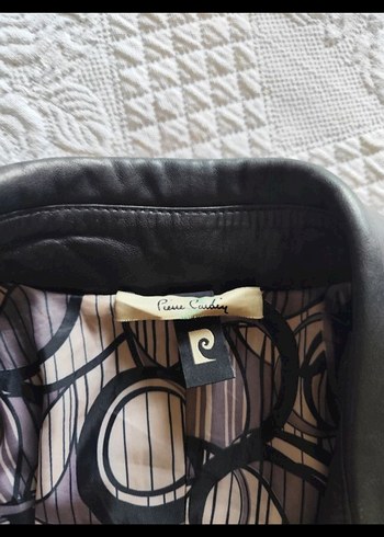 Pierre Cardin Düğmeli Siyah Deri Uzun Kadın Ceket