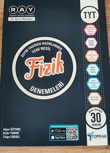 Toprak yayıncılık tyt fizik deneme 30 lu