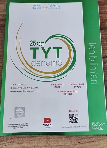 345 yayınları tyt fen deneme 
