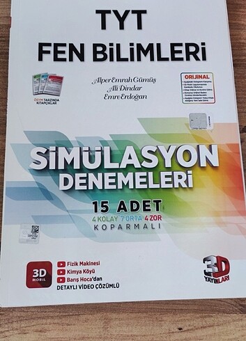 3D yayınları tyt fen bilimleri 15 li similasyon denemeleri 