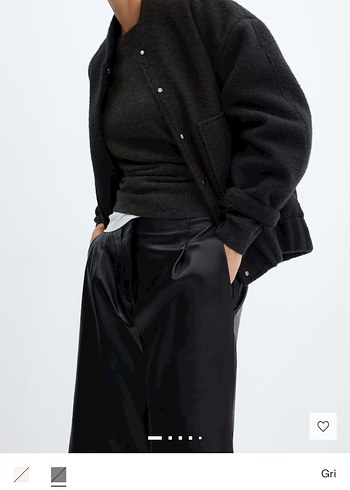 Kadın Siyah Deri Kemerli Rahat Kesim Pantolon - Görsel 5